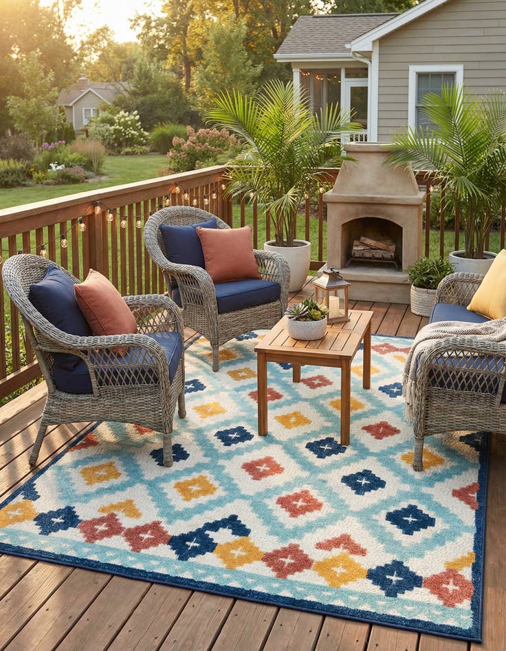Detail image of 6' x 9'  Washable Belize Indoor / Outdoor Rug