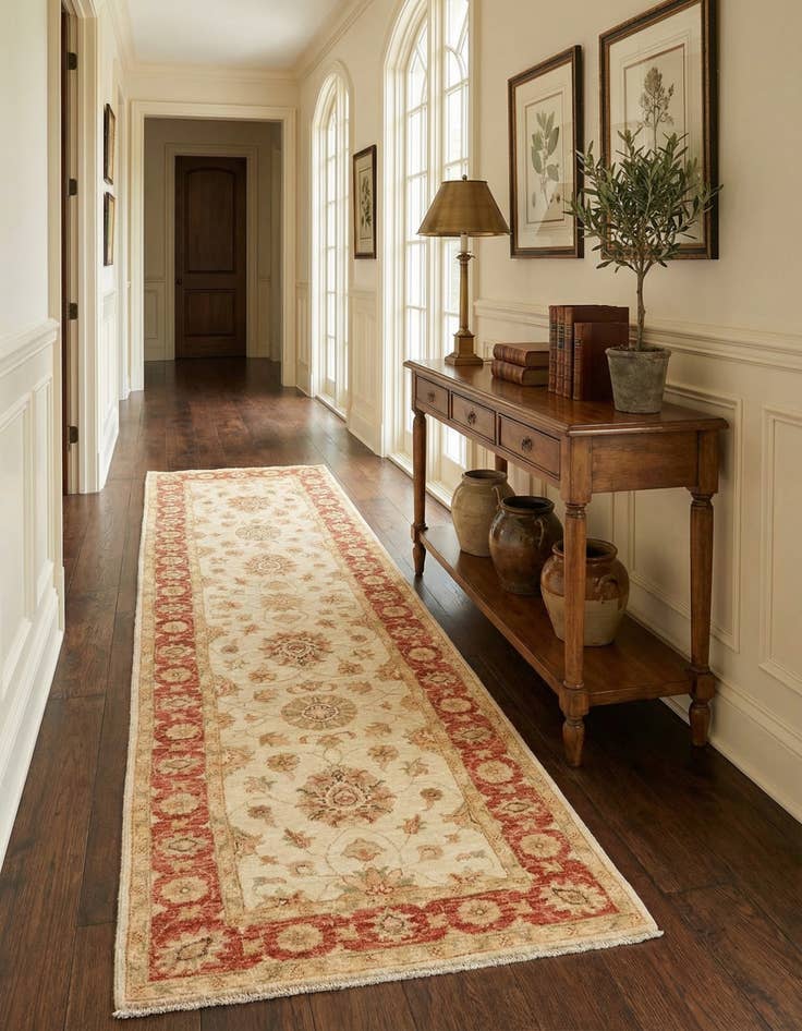 Detail image of 2' 10 x 9' 10  Hand Knotted Peshawar Ziegler Runner Rug