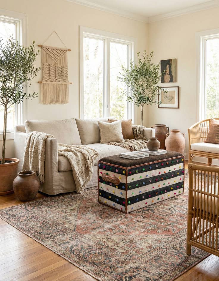 Detail image of 1' 7 x 3' 5  Hand Knotted Furniture Trunk