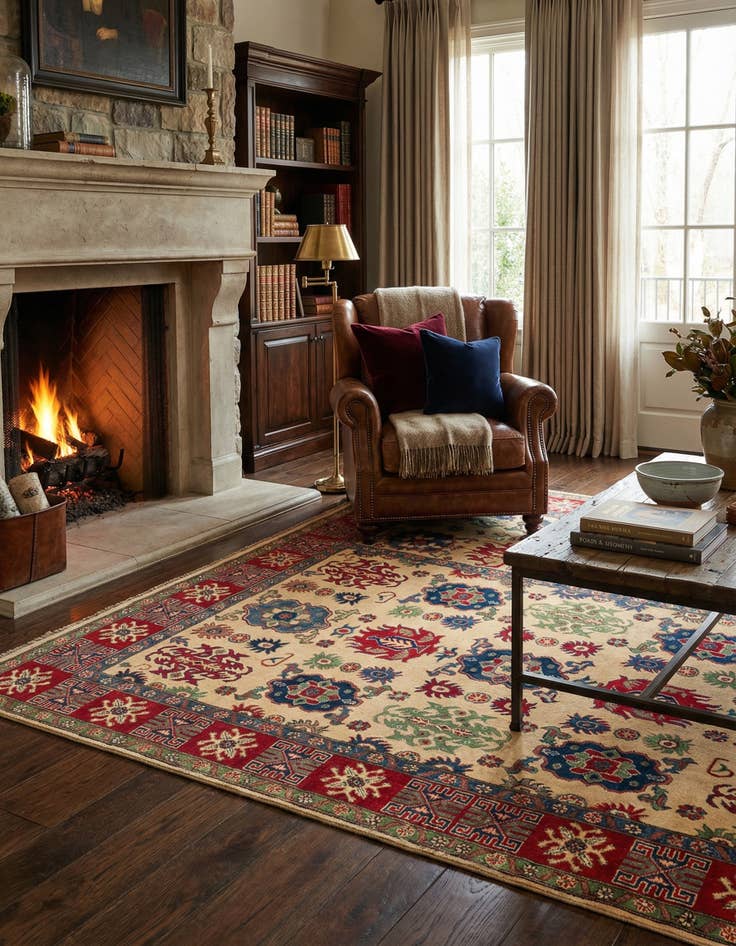 Detail image of 6' x 9'  Hand Knotted Kazak Rug