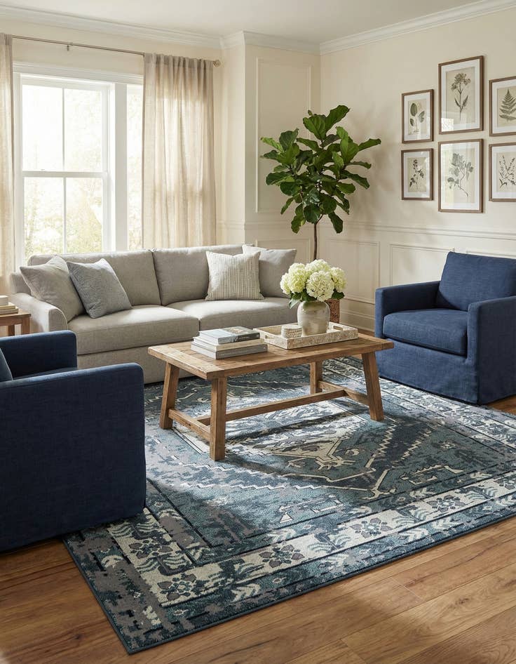 Detail image of  7' 10 x 10' Nain Design Rug