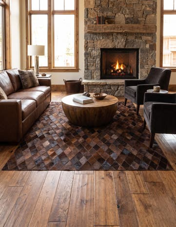 5' 7 x 7' 11 Cowhide Stocks Rug