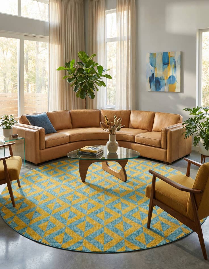 Detail image of 13' x 13'  Washable Jill Zarin Napa Indoor / Outdoor Round Rug