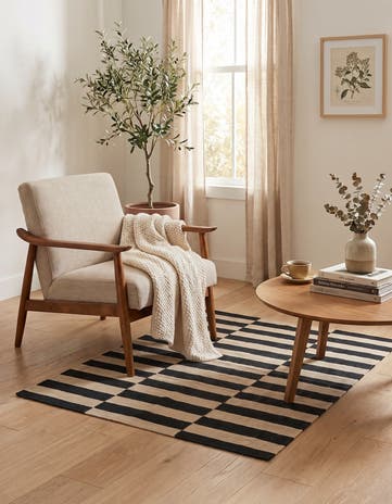 3' 3 x 4' 10 Hand Woven Kilim Modern Wool Rug