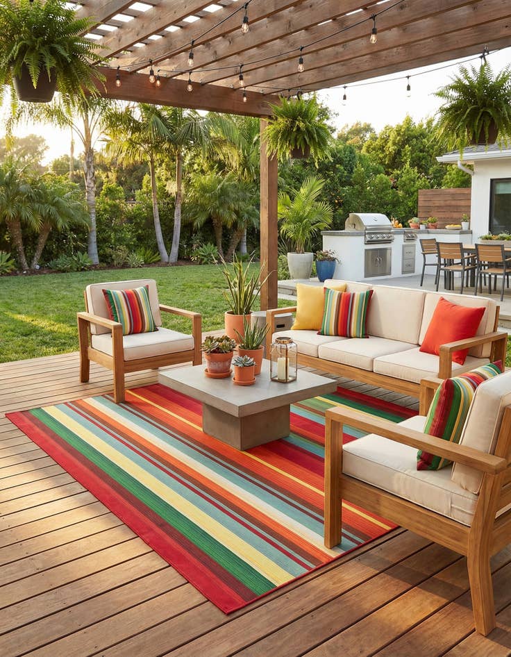 Detail image of 10' x 10'  Washable Modern Indoor / Outdoor Square Rug