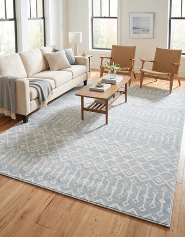Light Blue Kasbah Trellis Rug