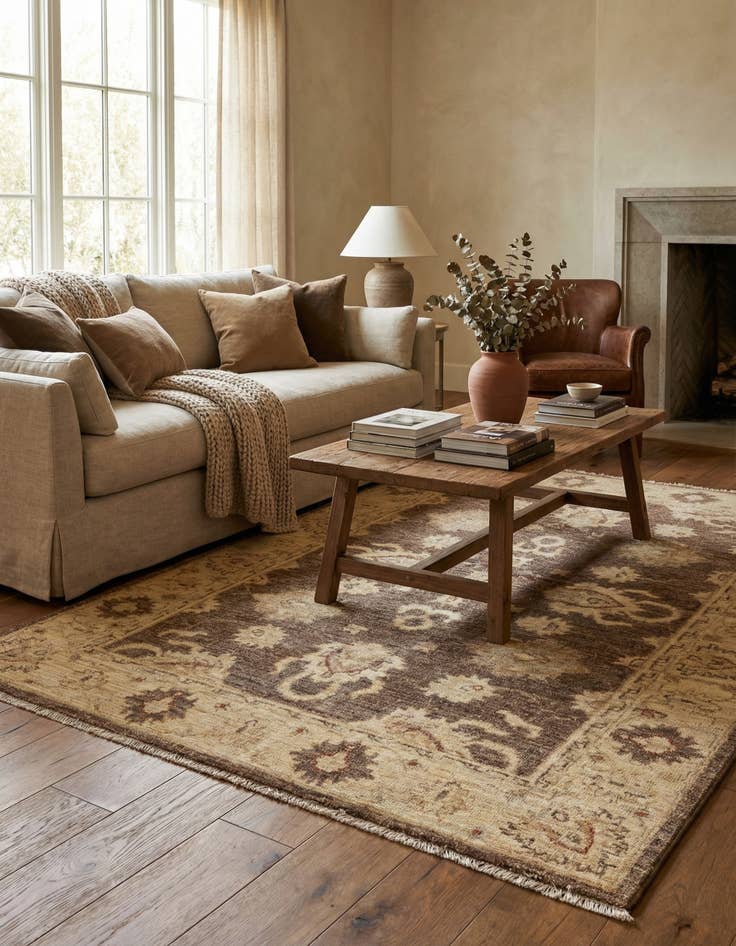 Detail image of 3' 3 x 4' 10  Hand Knotted Peshawar Ziegler Rug