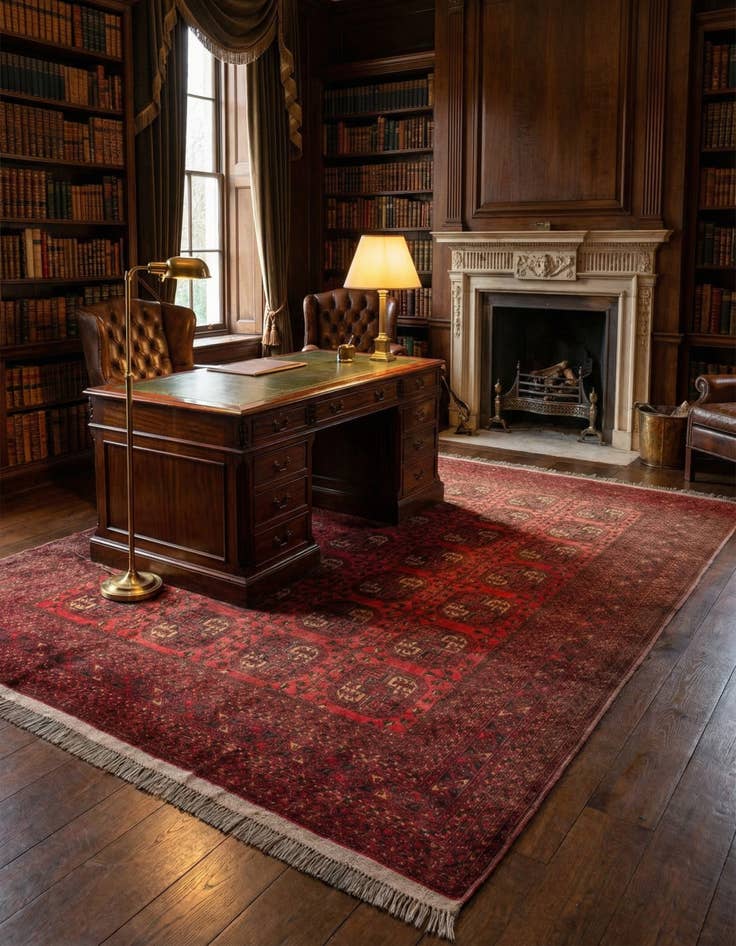 Detail image of  8' 4 x 11' 4  Hand Knotted Afghan Akhche Wool Rug