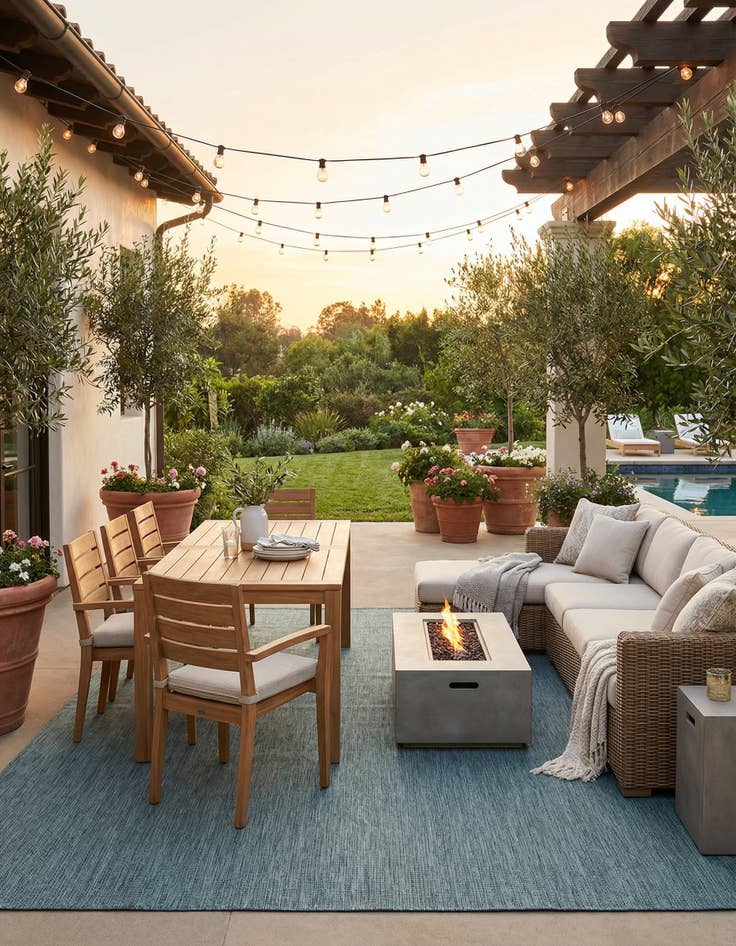 Detail image of 10' x 14' 1  Washable Solid Indoor / Outdoor Rug