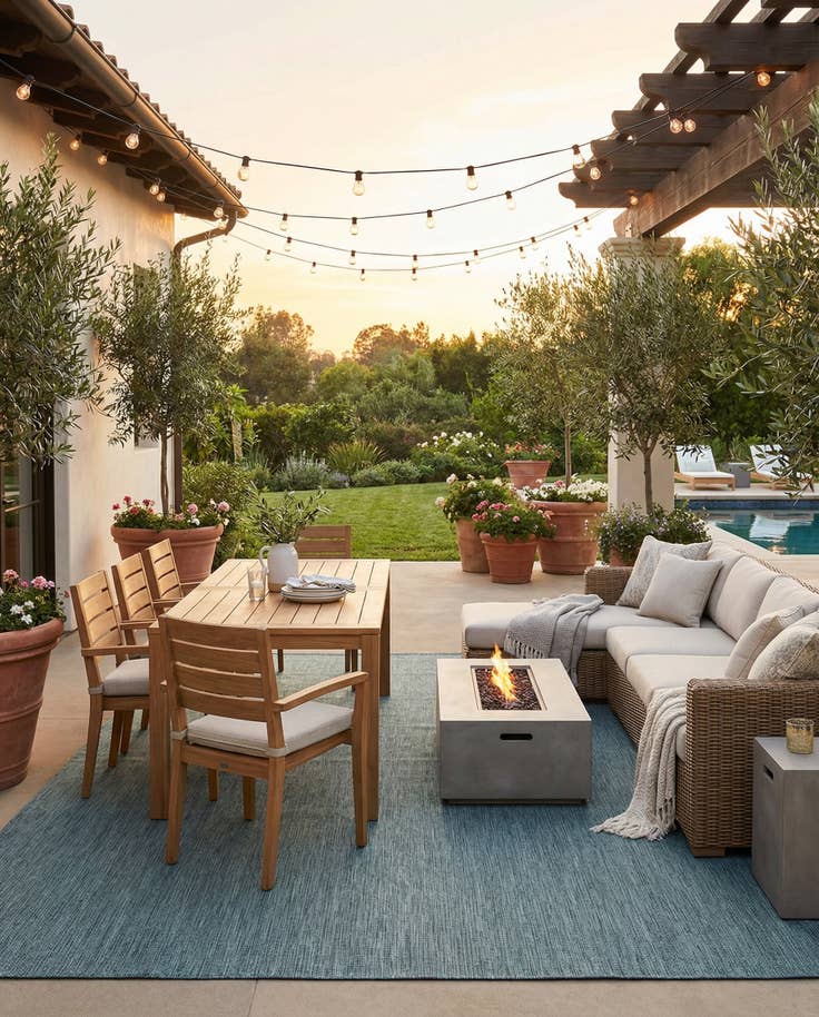 Detail image of 10' x 14' 1 Easy-Clean Solid Indoor / Outdoor Rug
