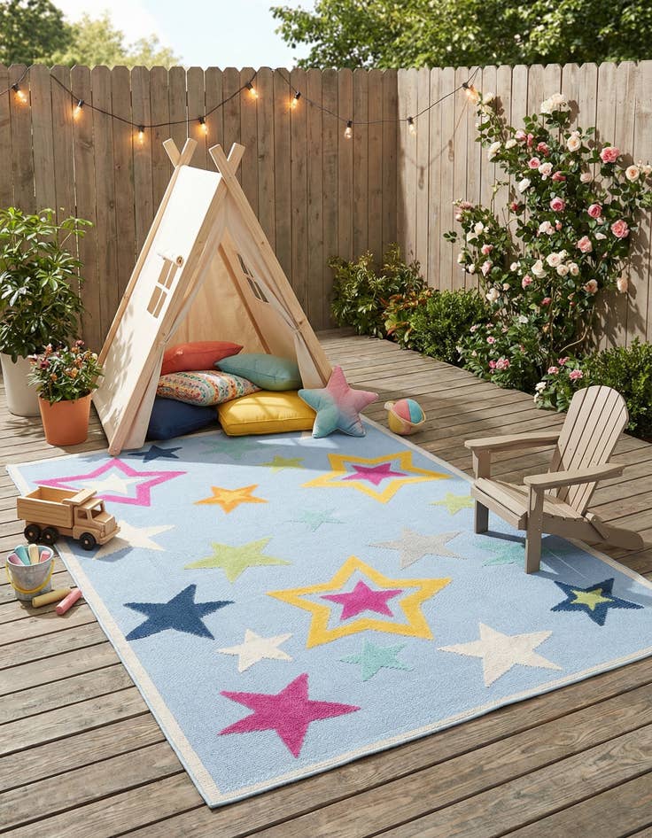 Detail image of  5' 3 x 7' 7  Washable  Indoor / Outdoor Rug