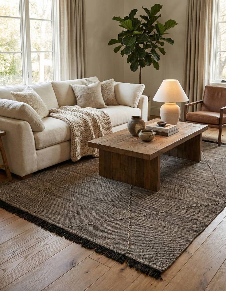 Detail image of 5' 10 x 7' 10  Hand Knotted Moroccan Wool Rug