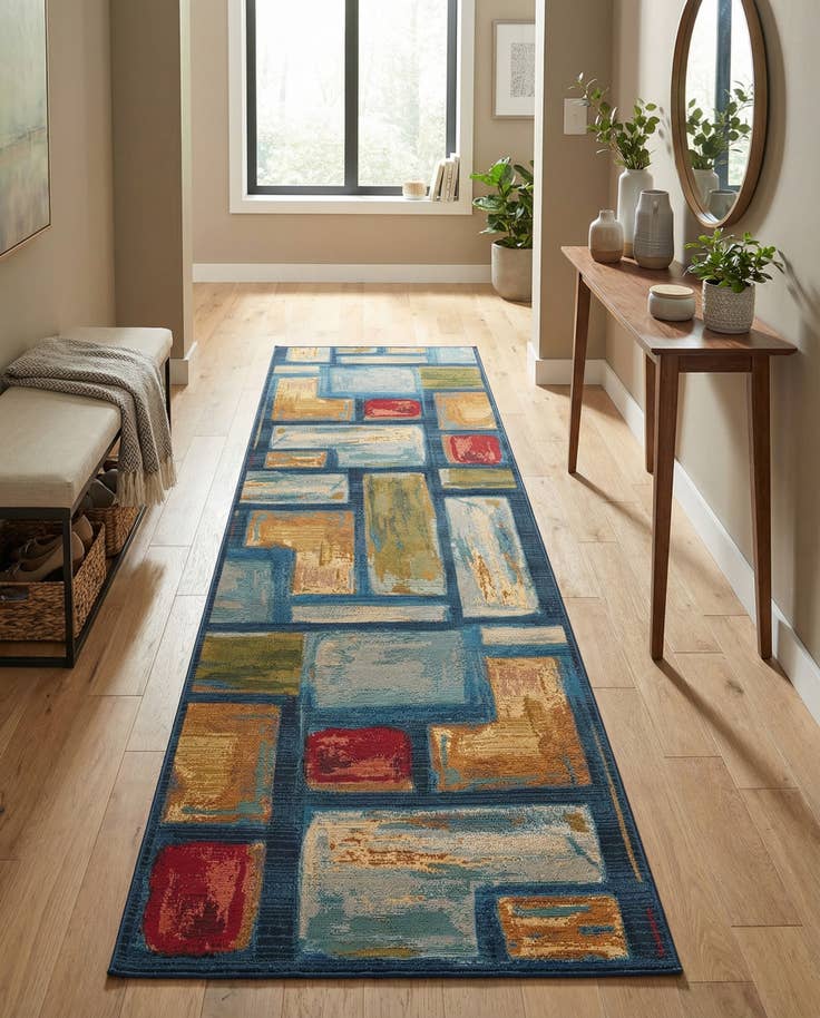 Detail image of 2' 7 x 10' Easy-Clean Modern Indoor / Outdoor Runner Rug