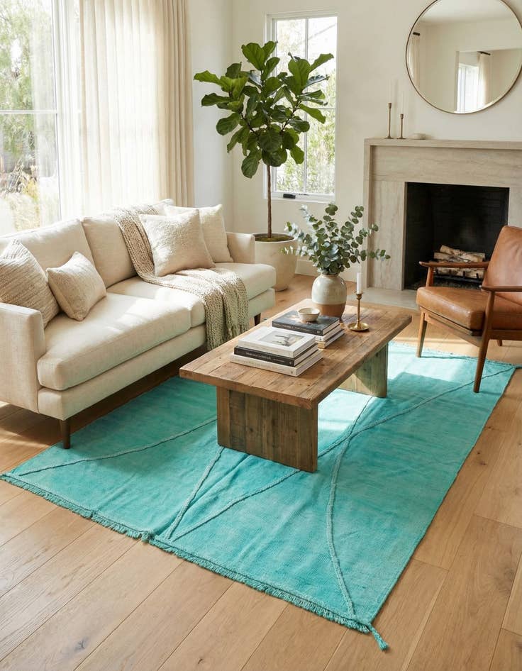 Detail image of 5' 2 x 6' 7  Hand Woven Kilim Modern Wool Rug