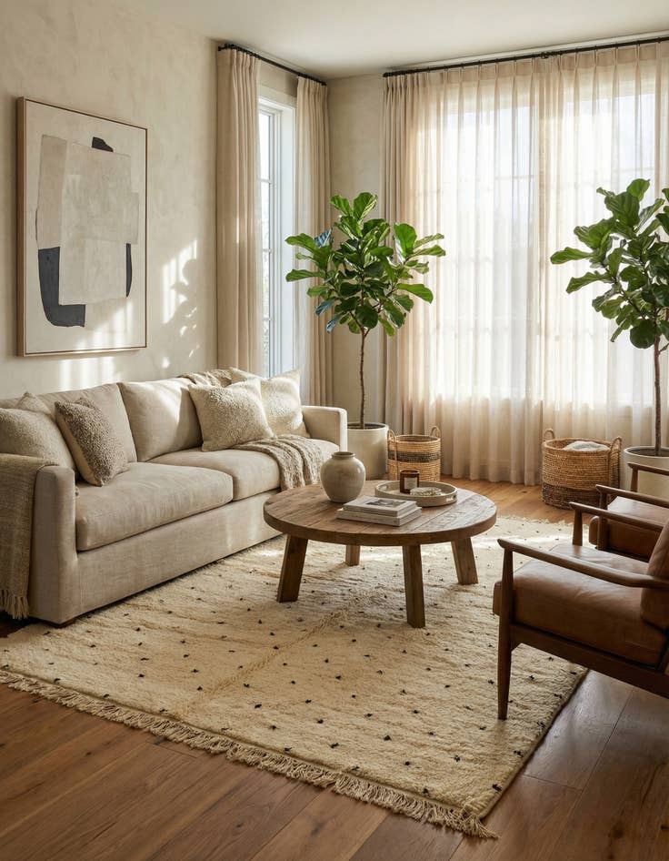 Detail image of 6' 6 x 9' 10  Hand Knotted Moroccan Wool Rug