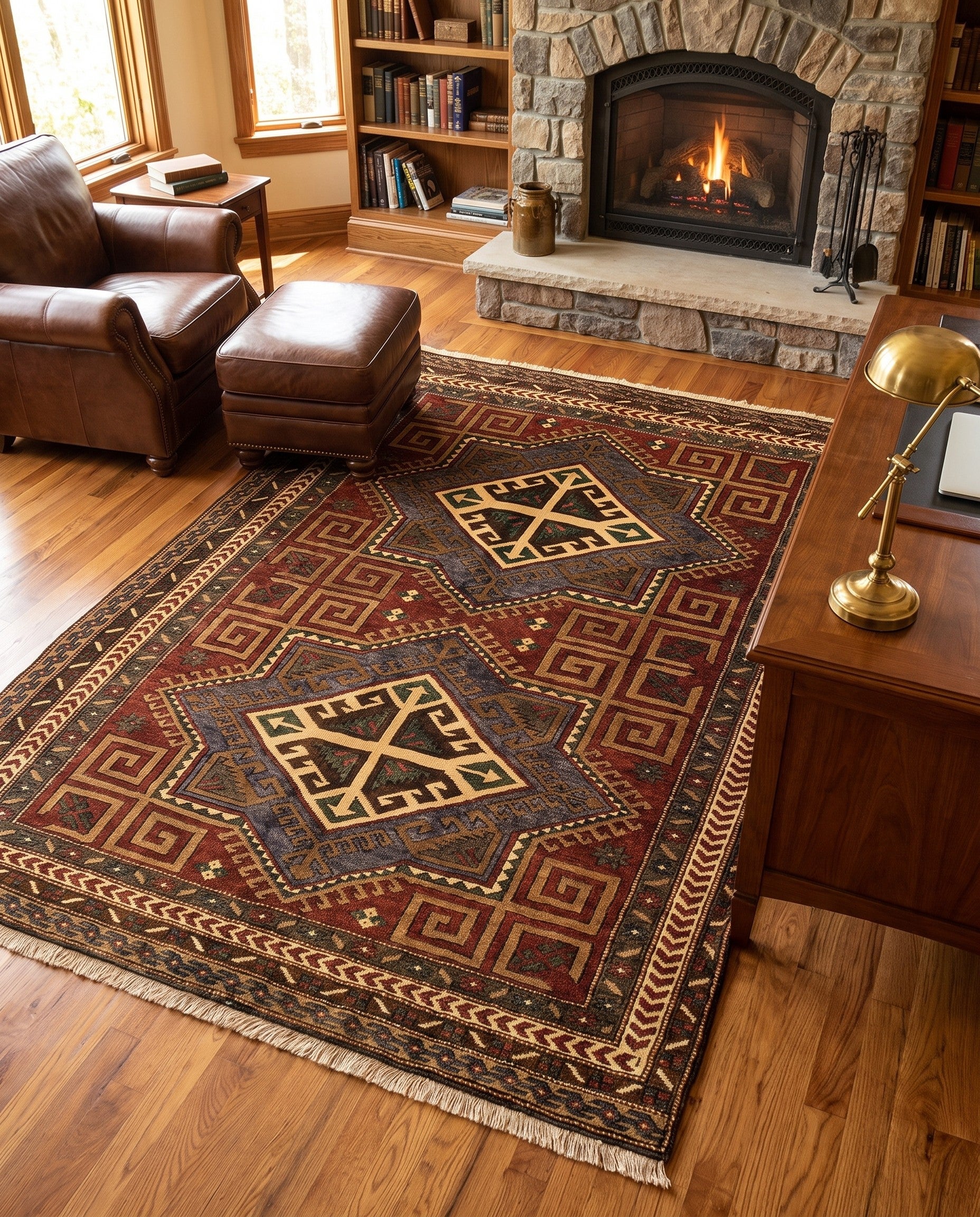5' x 6' 4 Hand Knotted Kars Wool Rug