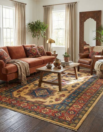 6' 8 x 10' Hand Knotted Kazak Rug