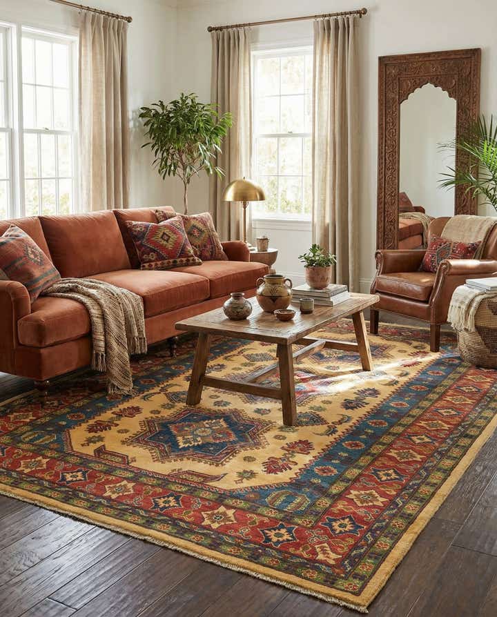6' 8 x 10' Hand Knotted Kazak Rug