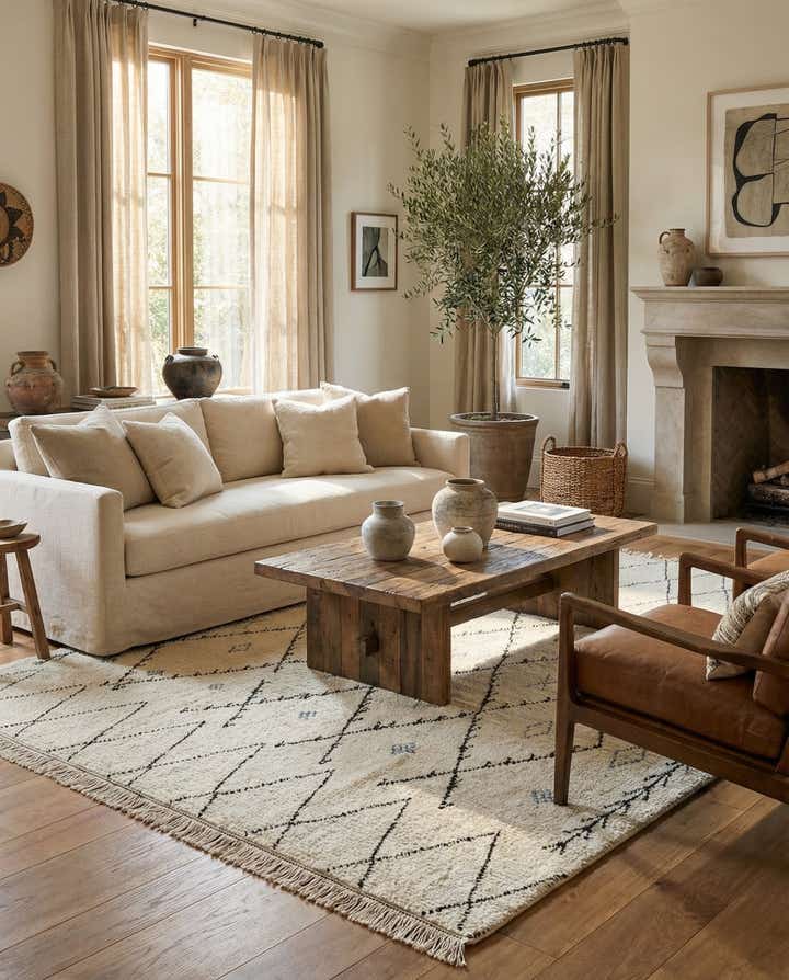 8' x 10' 8 Hand Knotted Moroccan Wool Rug