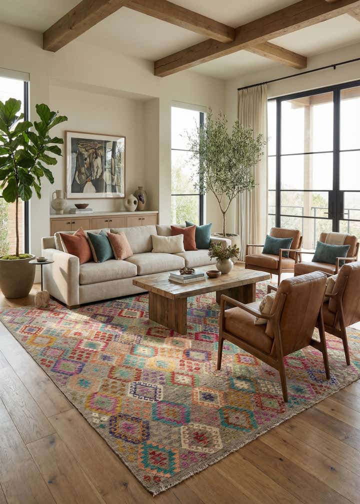 10' 10 x 12' 5 Hand Woven Kilim Modern Wool Rug