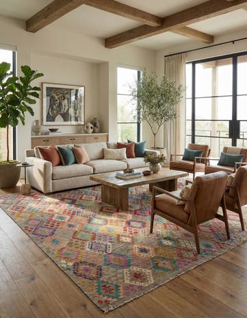 10' 10 x 12' 5 Hand Woven Kilim Modern Wool Rug