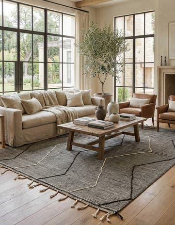 9' 2 x 13' 7 Hand Knotted Moroccan Wool Rug