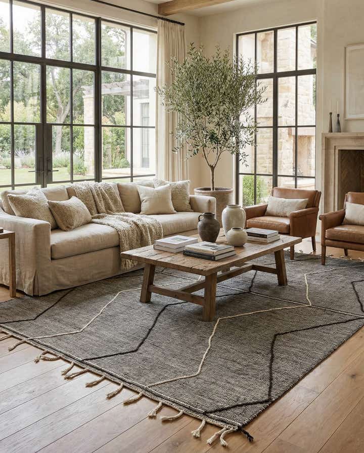 9' 2 x 13' 7 Hand Knotted Moroccan Wool Rug