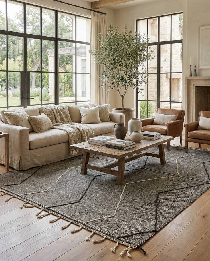 Detail image of 9' 2 x 13' 7 Hand Knotted Moroccan Wool Rug