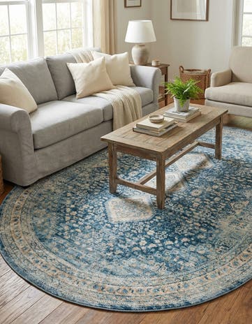 Navy Blue Newport Oval Rug