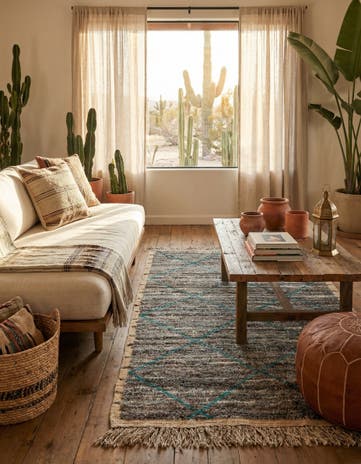 5' 3 x 8' 6 Hand Knotted Moroccan Wool Rug