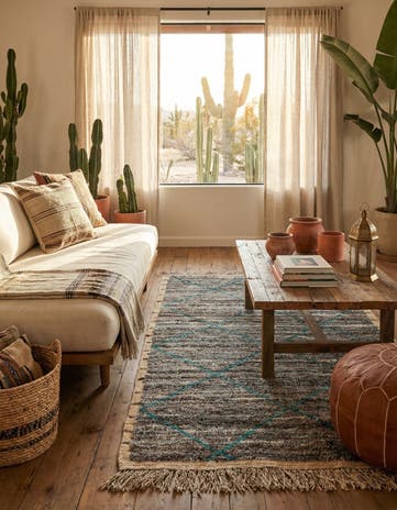 5' 3 x 8' 6 Hand Knotted Moroccan Wool Rug