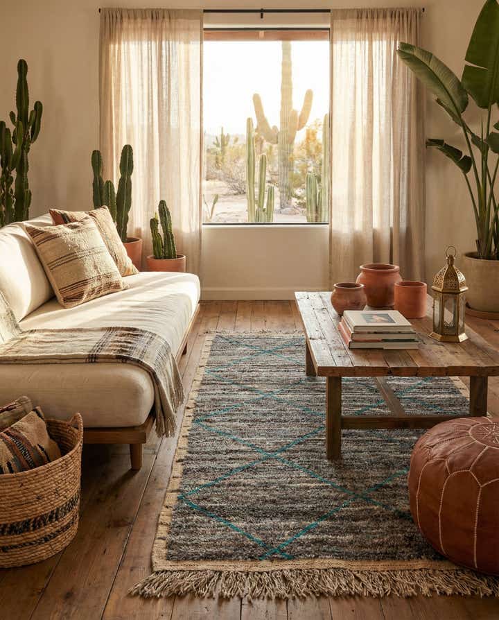 5' 3 x 8' 6 Hand Knotted Moroccan Wool Rug