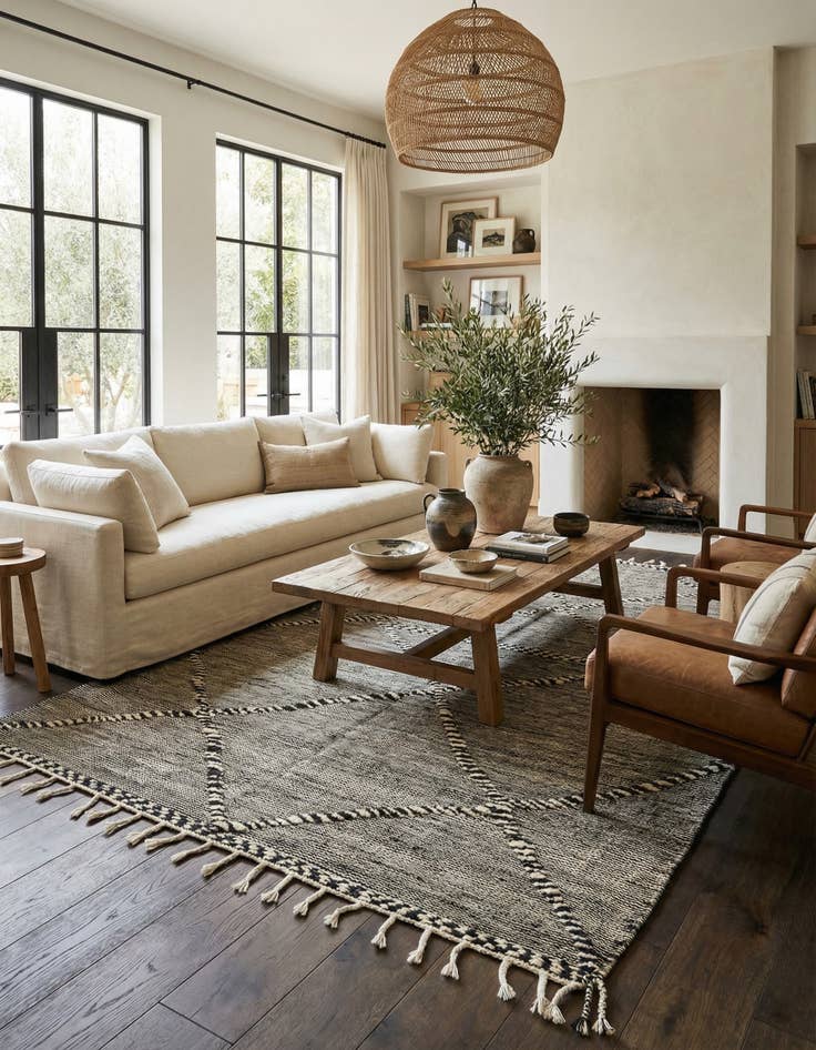 Detail image of 6' 4 x 10' 2  Hand Knotted Moroccan Wool Rug