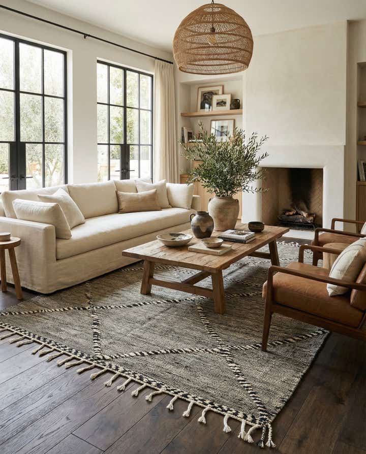 6' 4 x 10' 2 Hand Knotted Moroccan Wool Rug