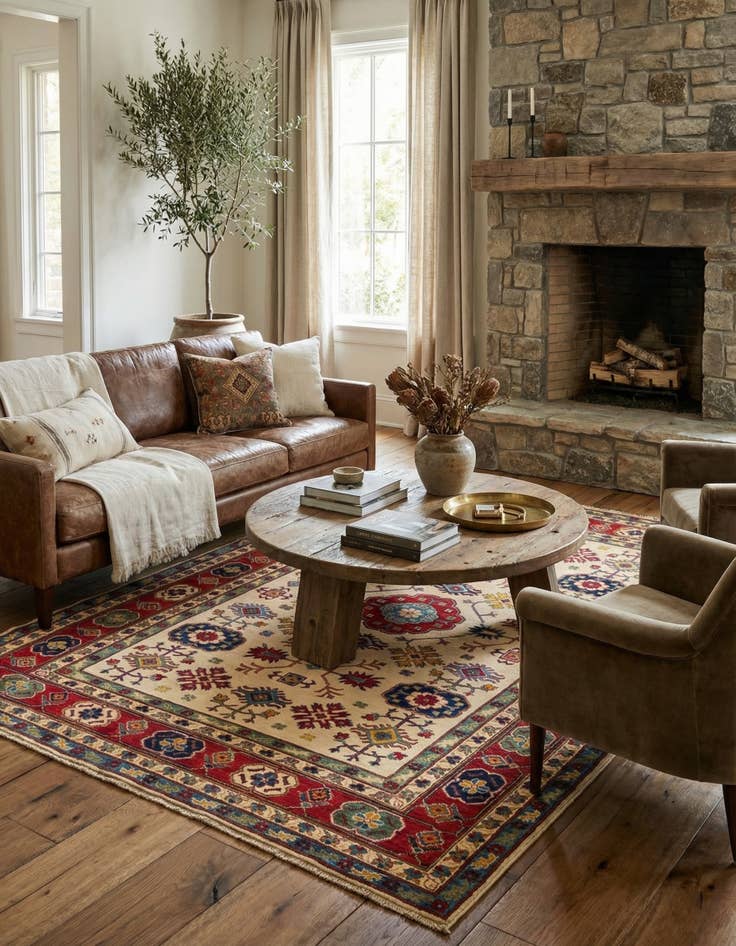 Detail image of 6' 8 x 9' 5  Hand Knotted Kazak Rug