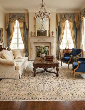 9' 8 x 12' 8 Kashan Wool Rug