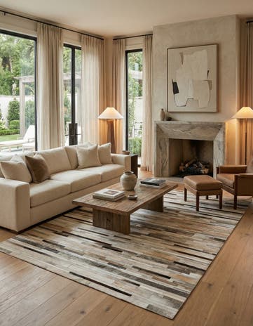 5' 1 x 7' 11 Cowhide Stocks Rug