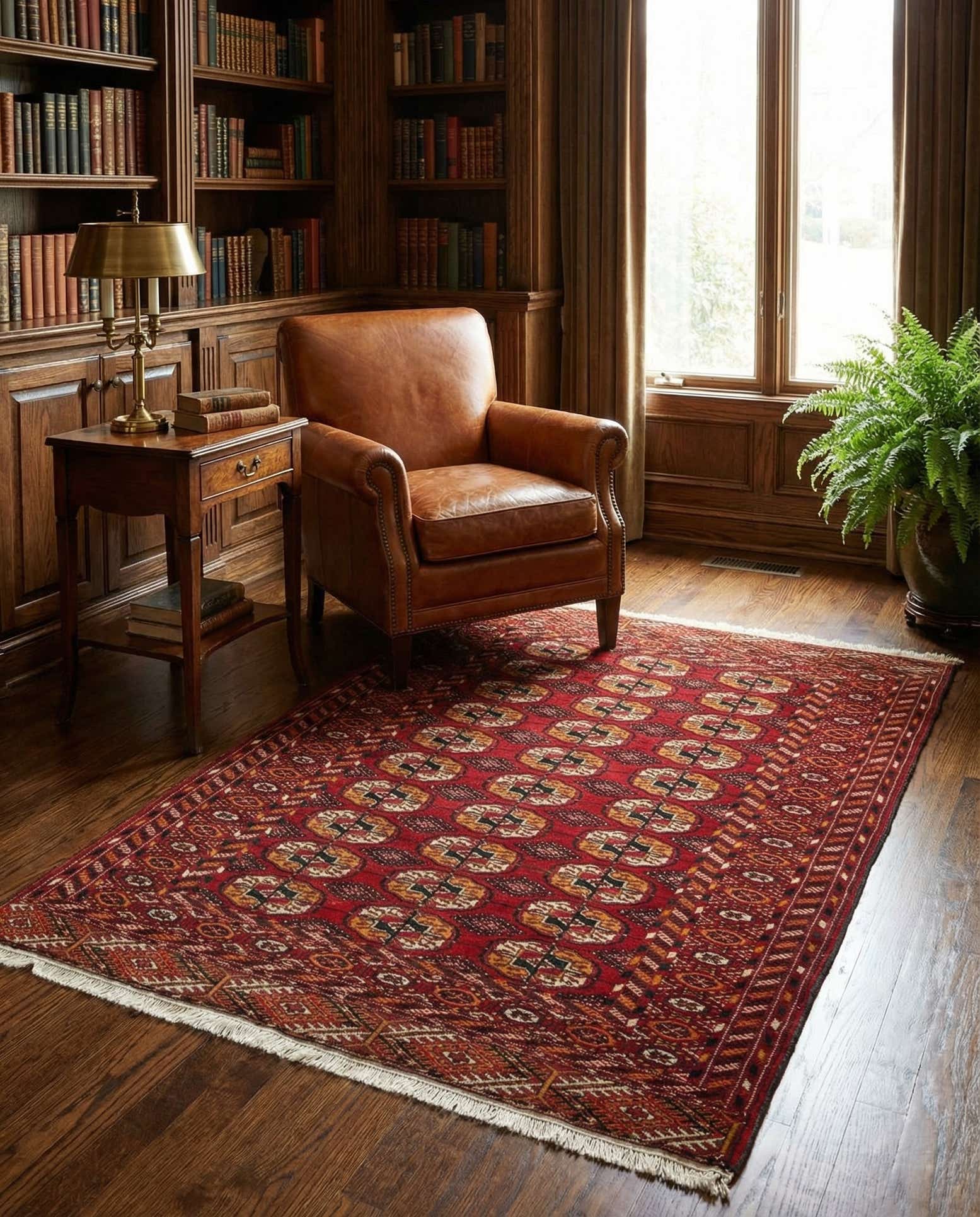 3' 5 x 4' 9 Hand Knotted Bokhara Wool Rug