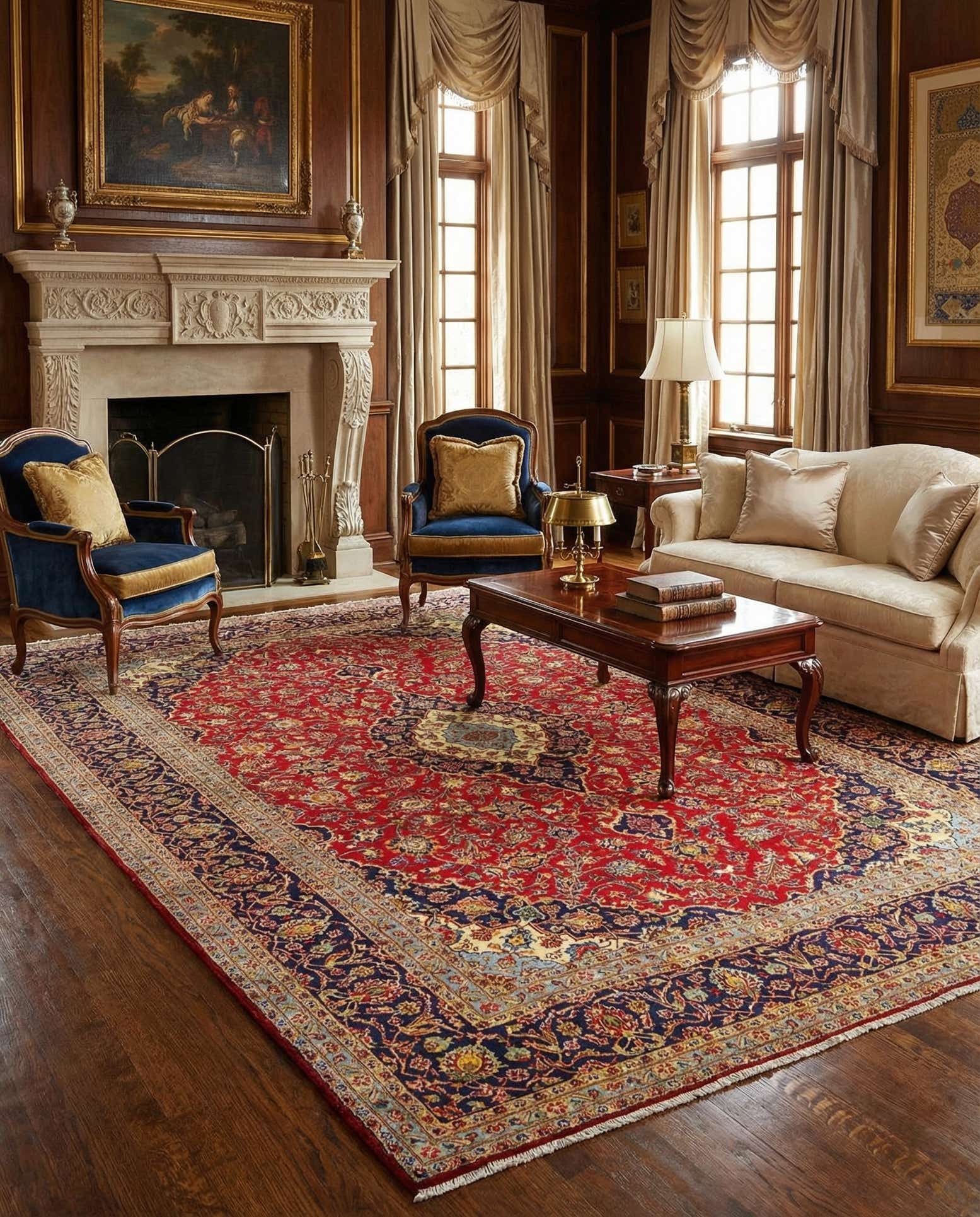 9' 9 x 13' 11 Kashan Rug
