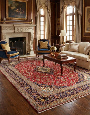 9' 9 x 13' 11 Kashan Rug