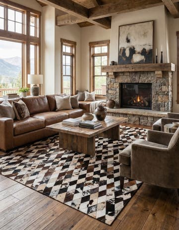 6' 9 x 9' 11 Cowhide Stocks Rug