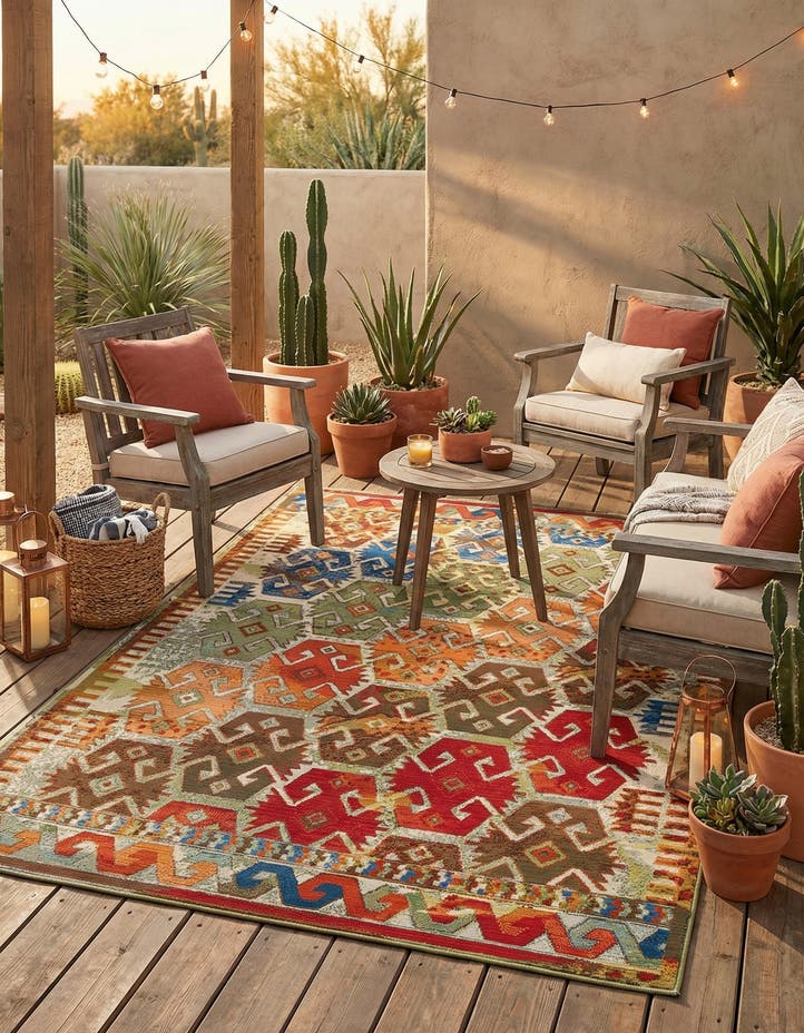 6' x 9' Easy-Clean Southwestern Indoor / O...