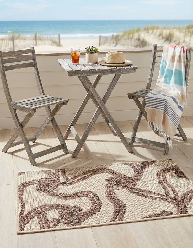Detail image of 2' x 3'  Washable Coastal Indoor / Outdoor Rug