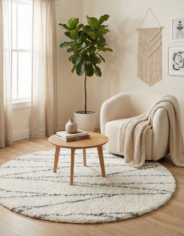 5' 3 x 5' 3 Serenity Shag Round Rug