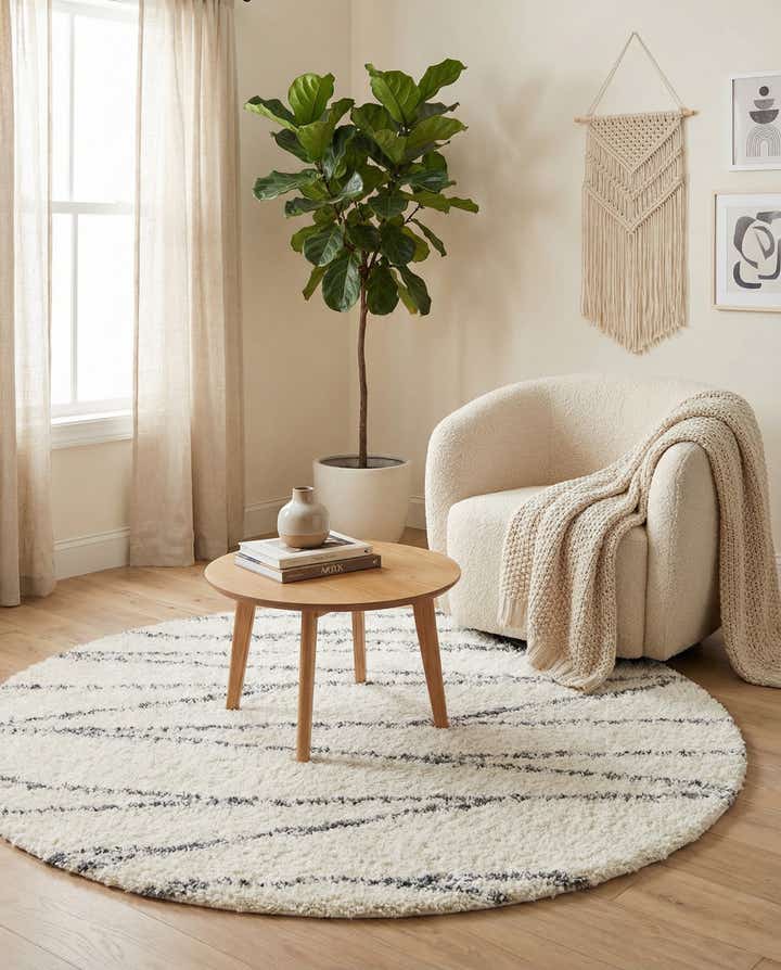 5' 3 x 5' 3 Serenity Shag Round Rug