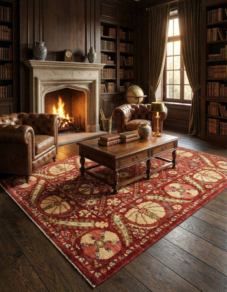 Detail image of 6' 10 x 9' 10  Hand Knotted Ariana Ziegler Oriental Rug