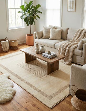 5' x 6' 8 Hand Knotted Gabbeh Wool Rug