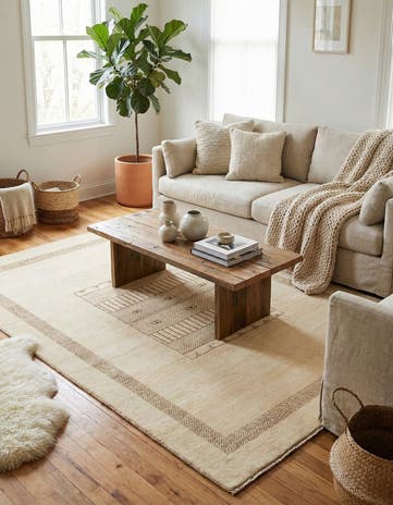 5' x 6' 8 Hand Knotted Gabbeh Wool Rug