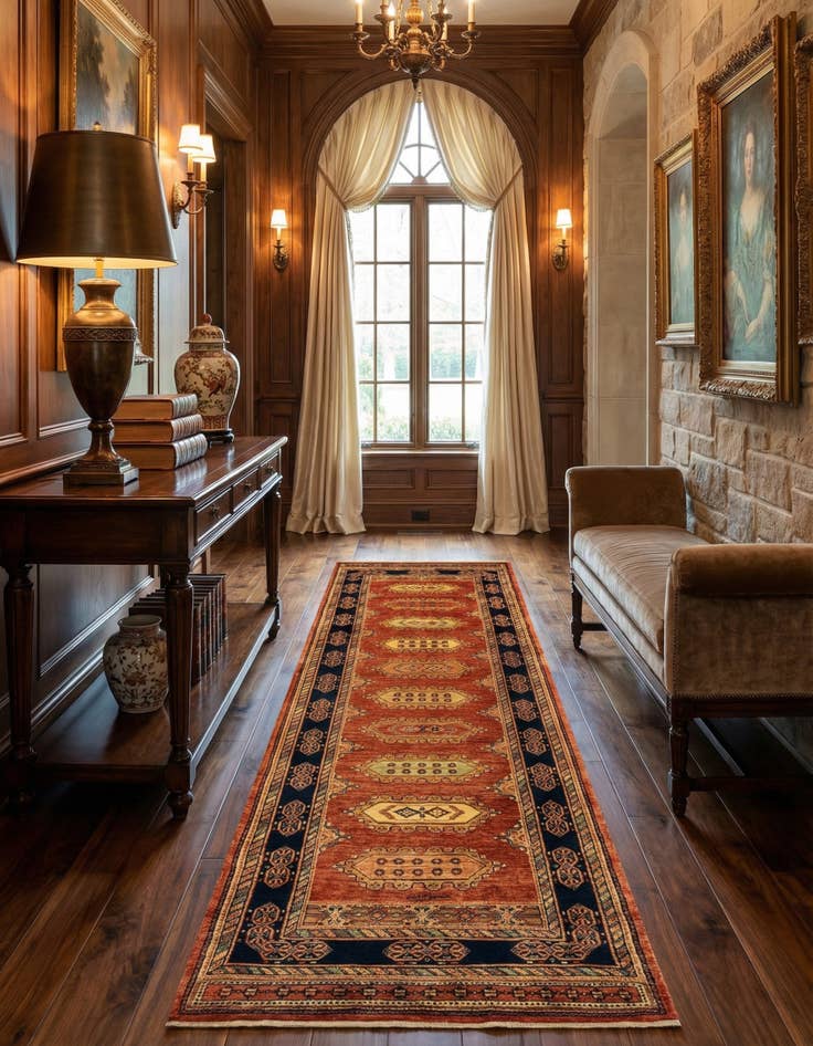 Detail image of 2' 10 x 9' 11 Luribaft Wool Runner Rug