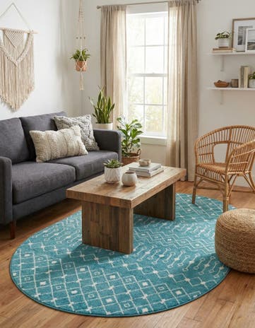 5' 3 x 8' Moroccan Trellis Oval Rug